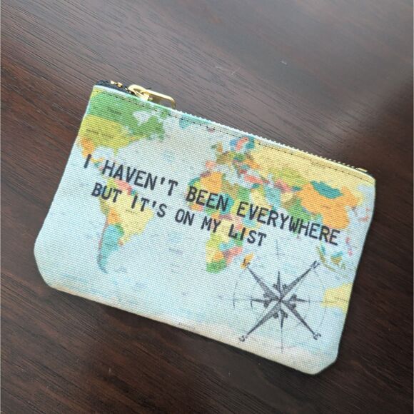 Travel Quote Zipper Pouch | “I Haven’t Been Everywhere But It’s On My List” Bag - Picture 1 of 5